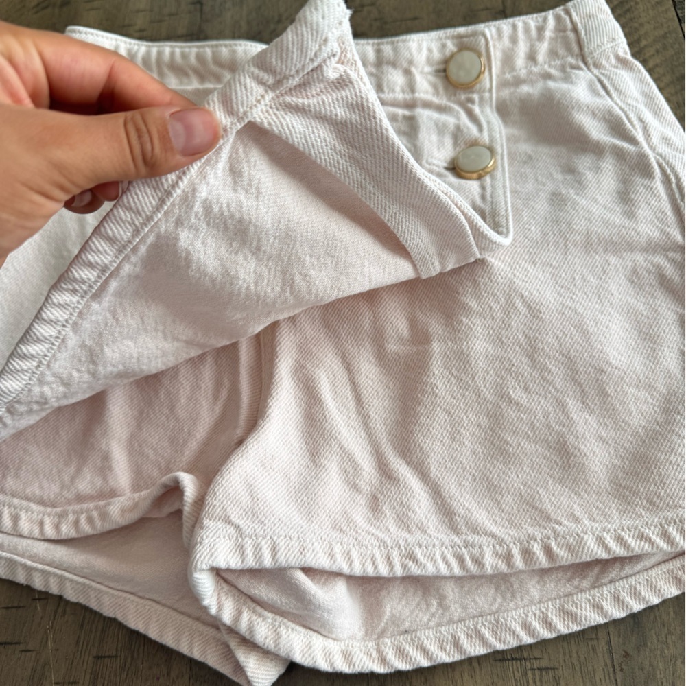 Zara blush pink Textured Skirt/short 100% Cotton - Picture 4 of 8